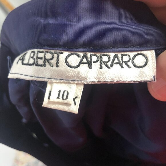 VINTAGE Albert Capraro Skirt Womens 10 Purple Maxi Belted Evening Formal 70s - Picture 10 of 16